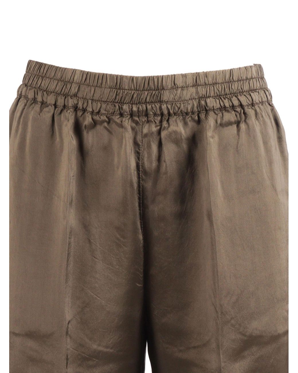 Aspesi Brown Elastic-Waistband Straight-Leg Pants