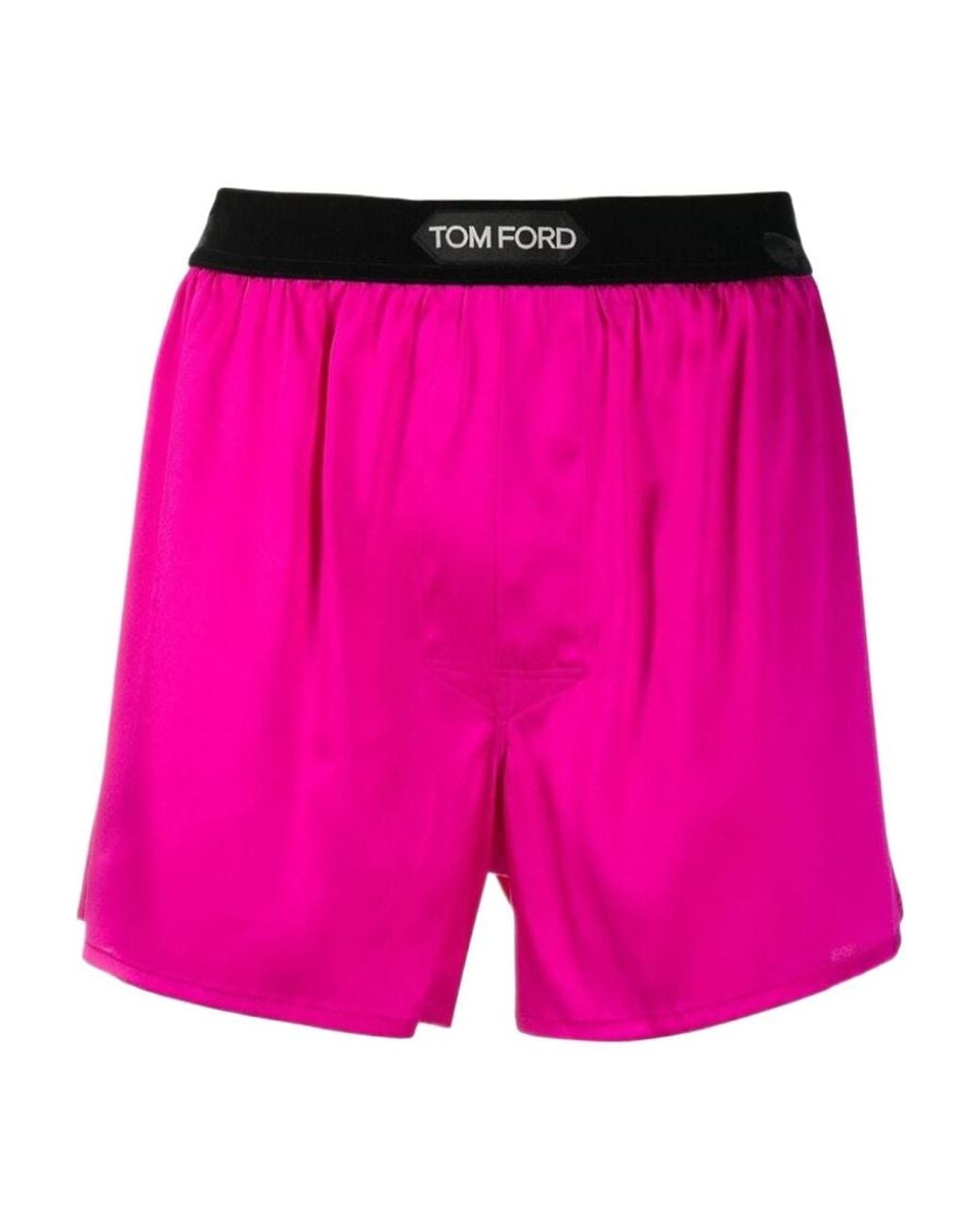Tom Ford Pink Logo-Waistband Stretched Satin Boxers for men