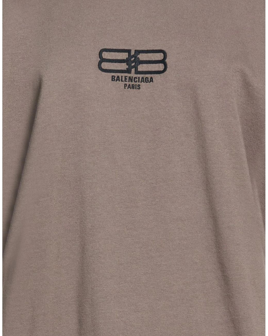 Balenciaga Gray Solid-Color Short-Sleeved T-Shirt