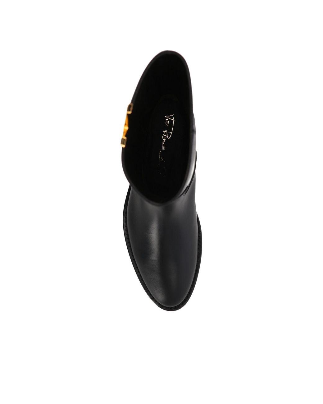 Via Roma 15 Black Stitched Detail Boots