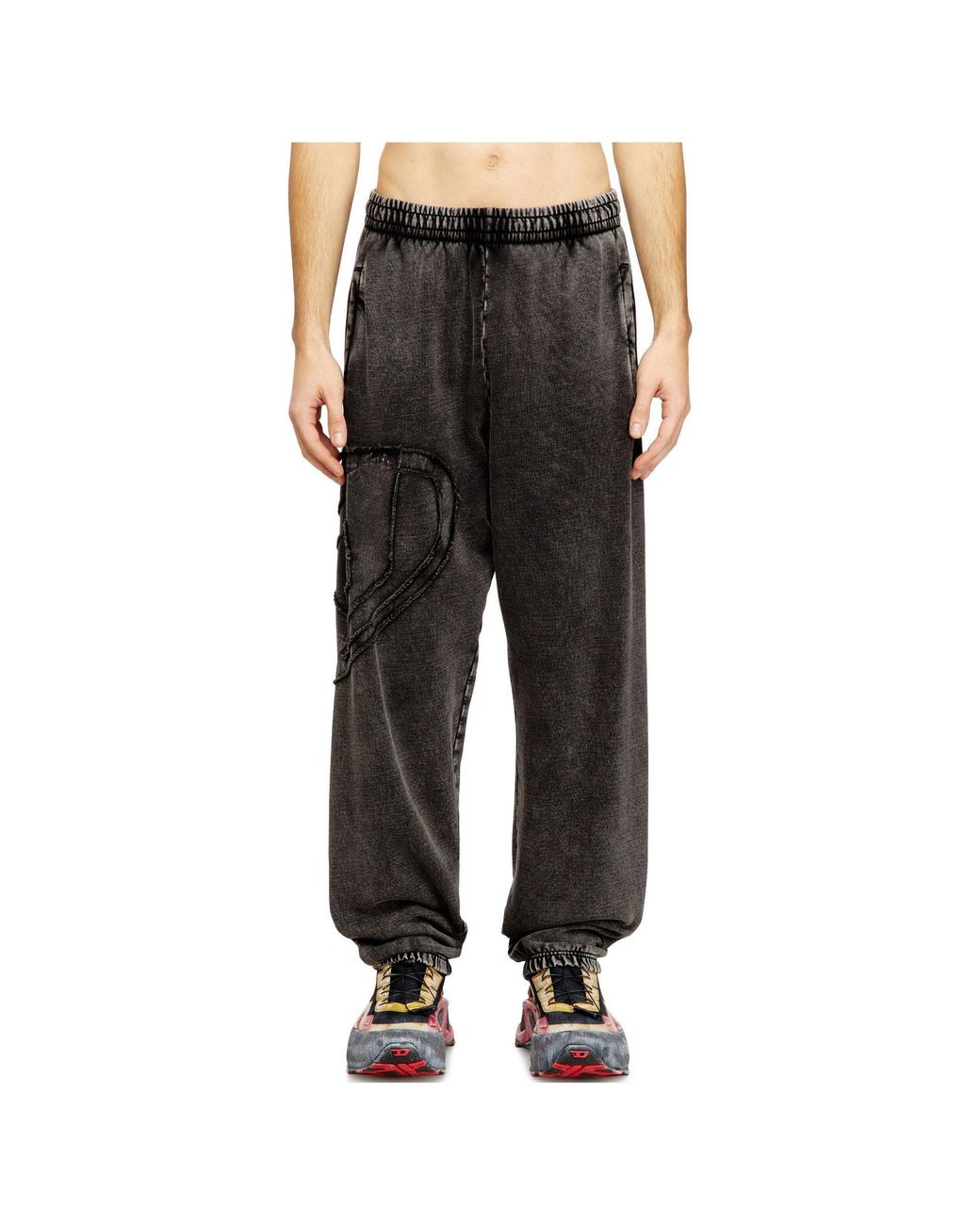 DIESEL Black Closed Hem Fleece Joggers for men