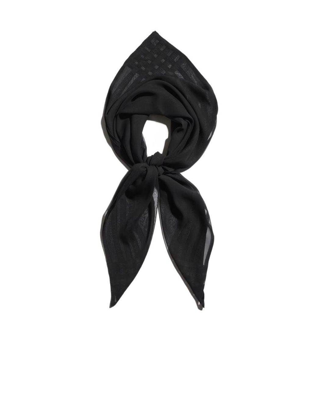 Gucci Black Lightweight Silk Jacquard Shawl