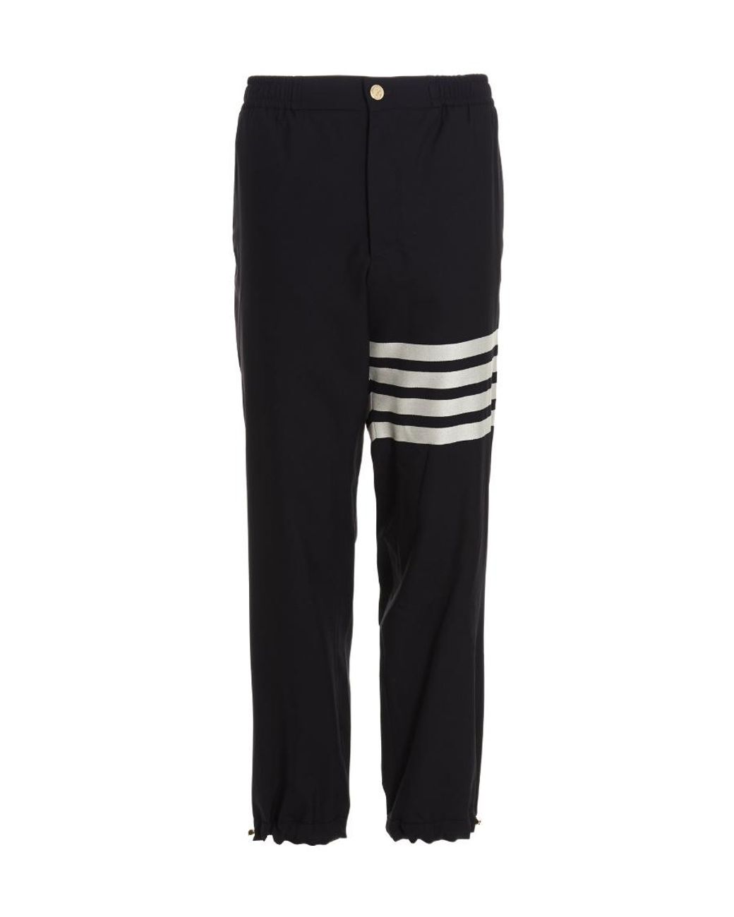 Thom Browne Black Bar Straight Leg Trousers for men
