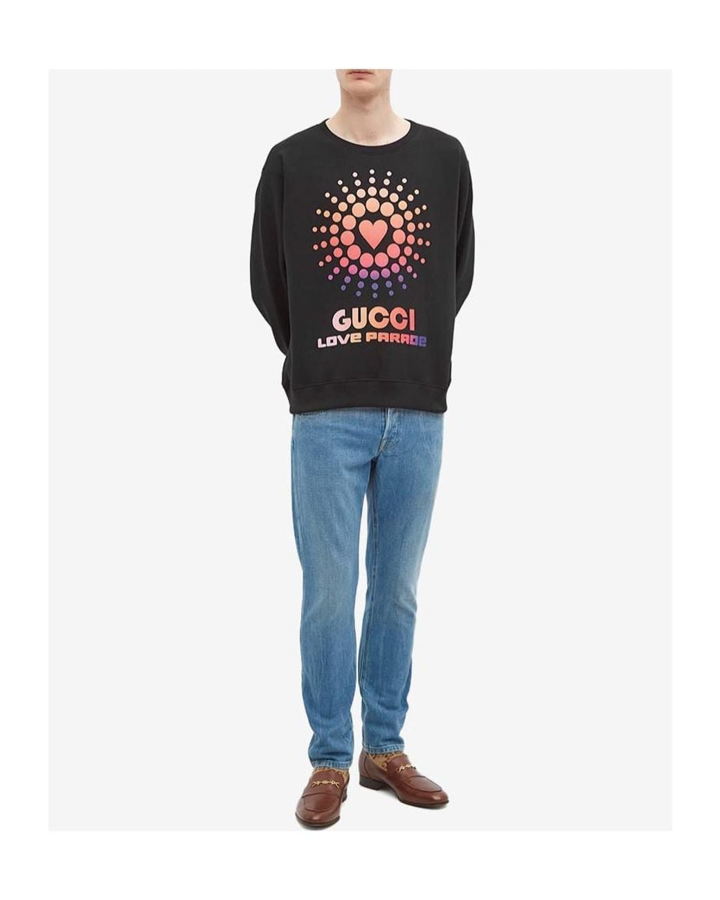 Gucci Black Logo Printed Crewneck Sweatshirt for men