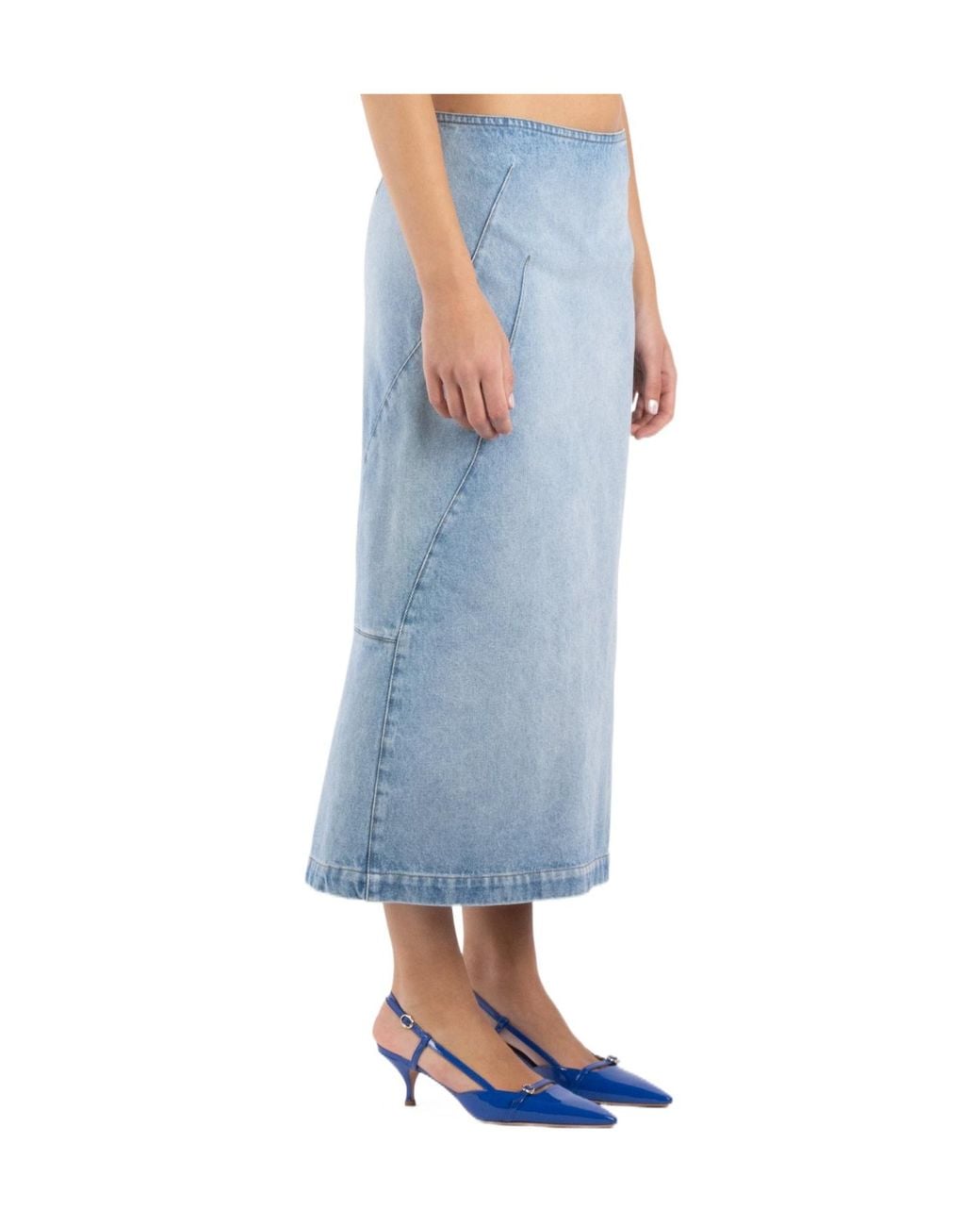 Dries Van Noten Blue Denim Midi Skirt