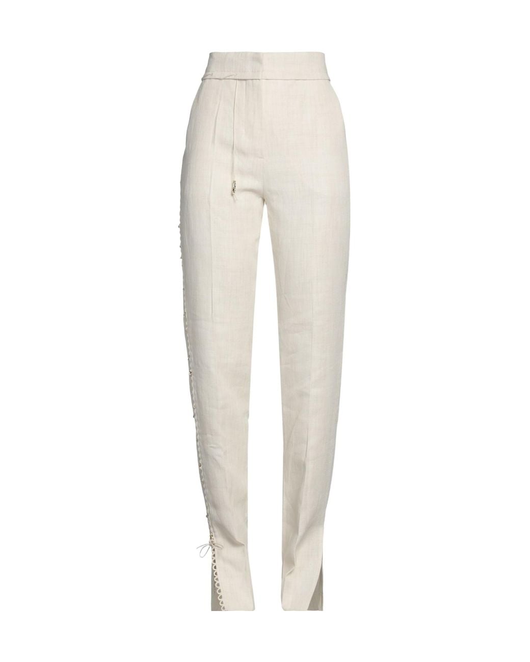Jacquemus White Solid Colour Formal Trousers