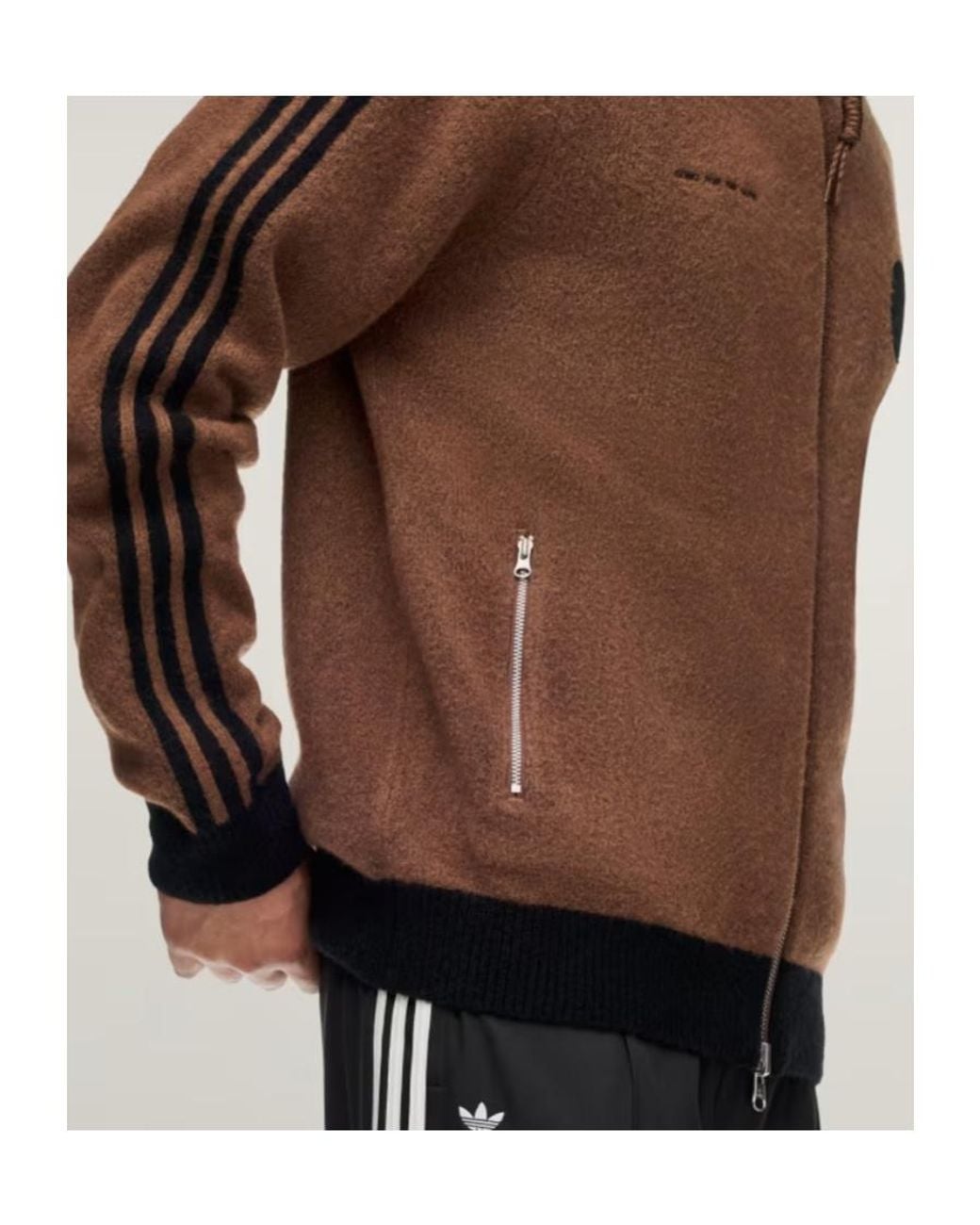 Adidas Originals Brown X Song For The Mute Logo Patch Zip-Up Jacket for men