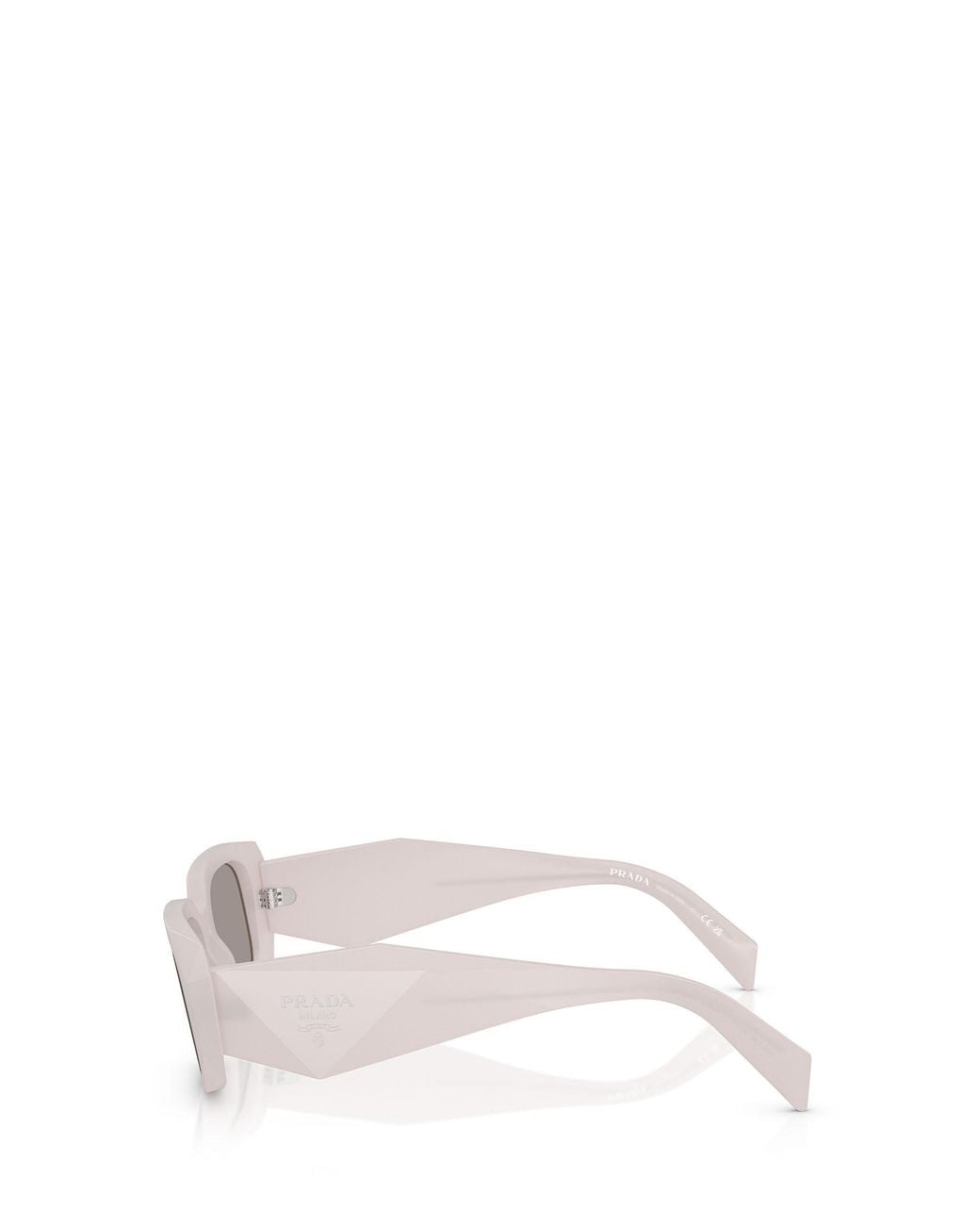 Prada White Eyewear Rectangular Frame Sunglasses