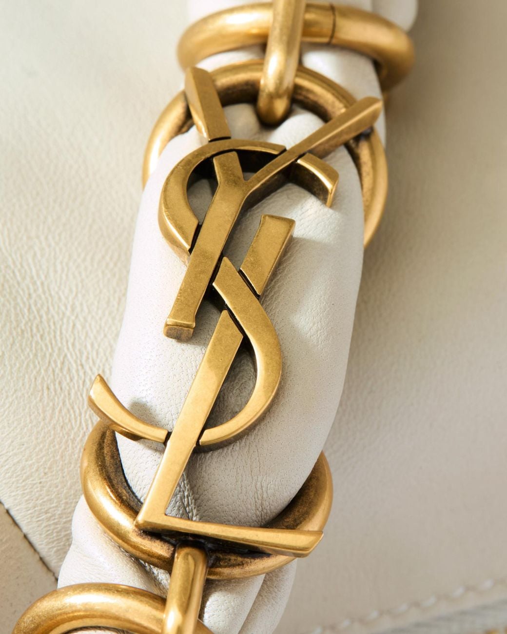 Saint Laurent White Amalia Small Hobo Shoulder Bag