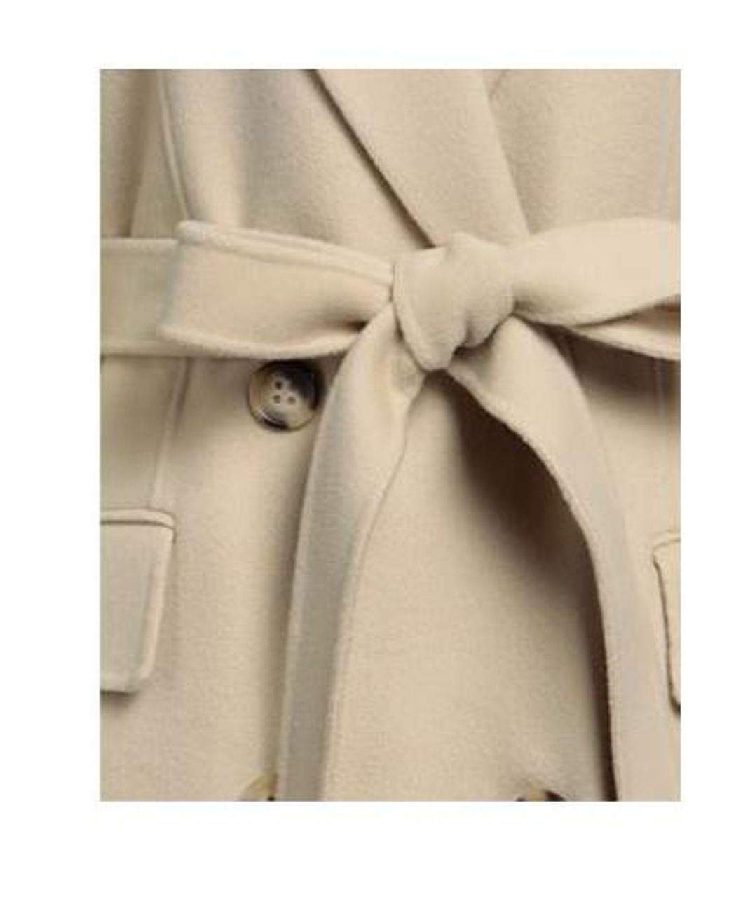 Sportmax Natural Minimal Solid Color Fashion Trench Coat