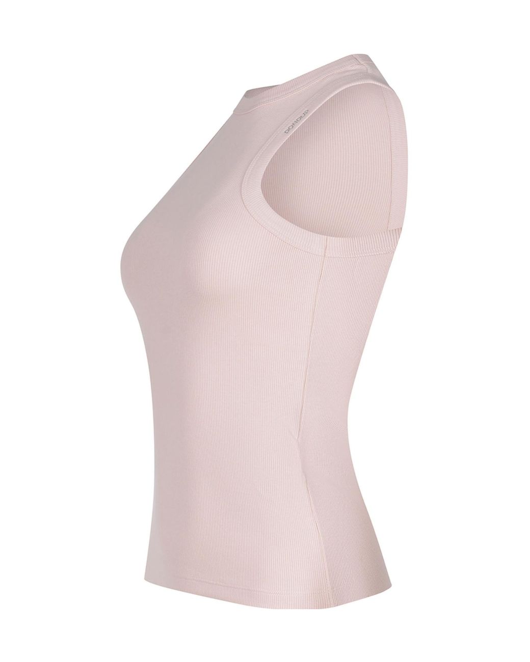 Dondup Pink Ribbed Logo Tank Top