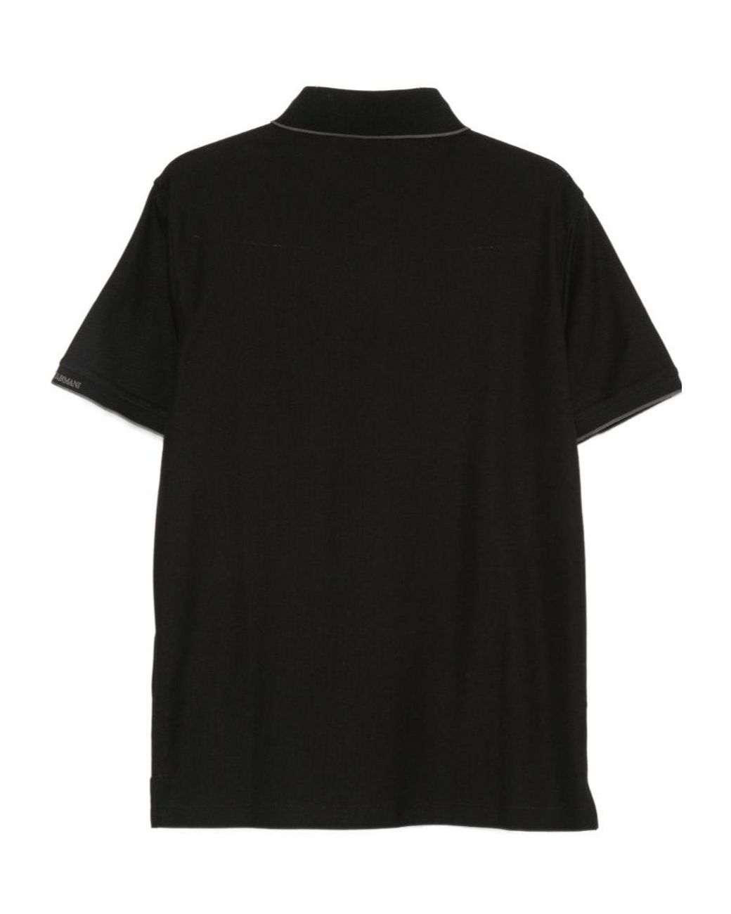 Emporio Armani Black Short-Sleeved Polo Shirt for men