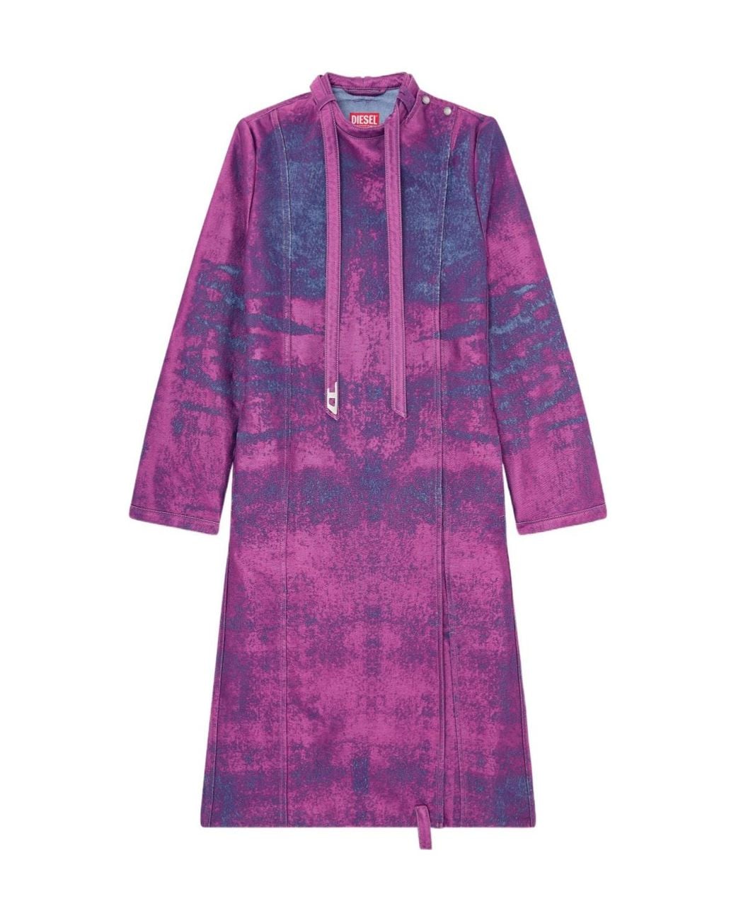 DIESEL Purple De Delgar Asymmetric Coat