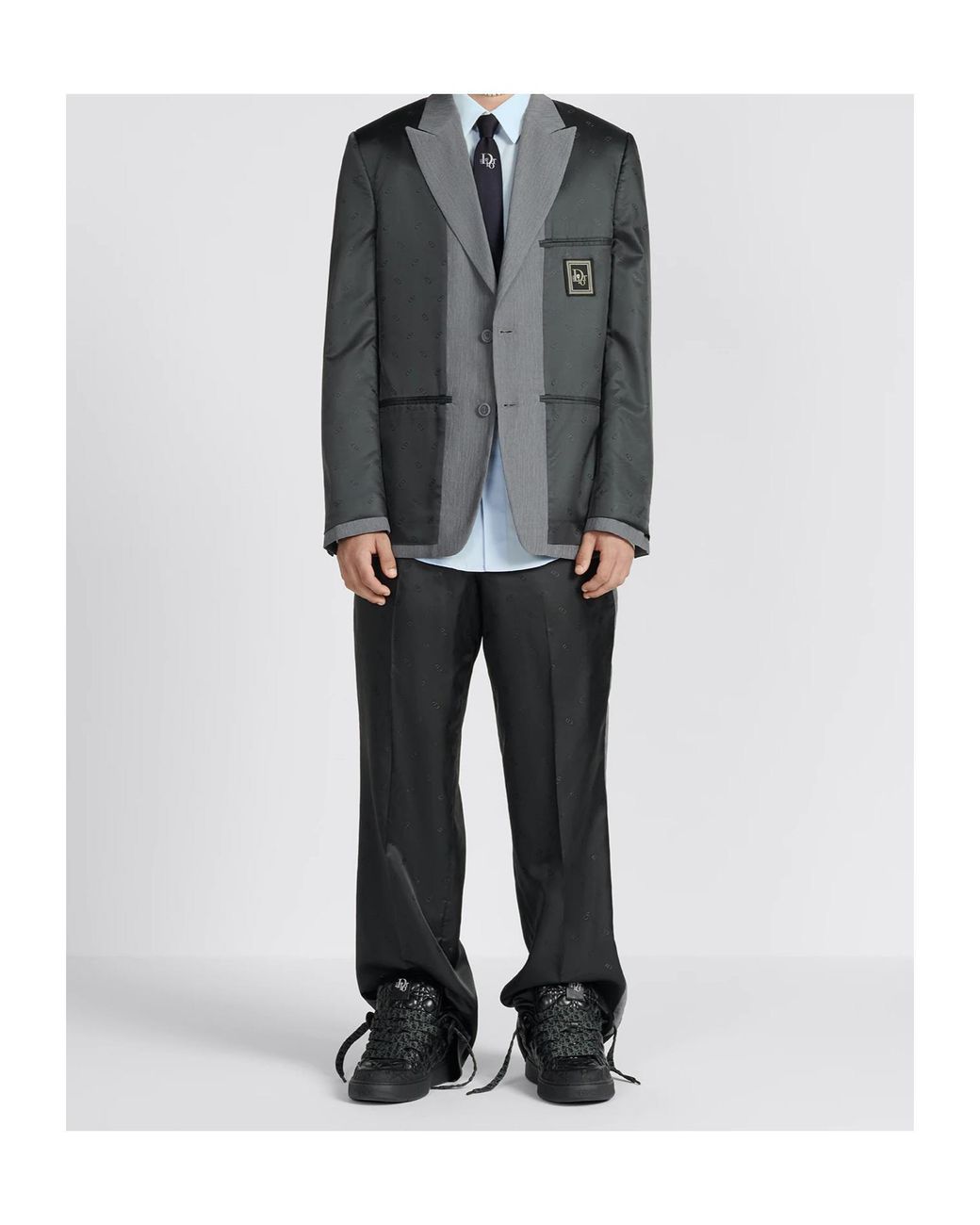 Dior Gray Homme Button Detailed Straight Leg Pants for men