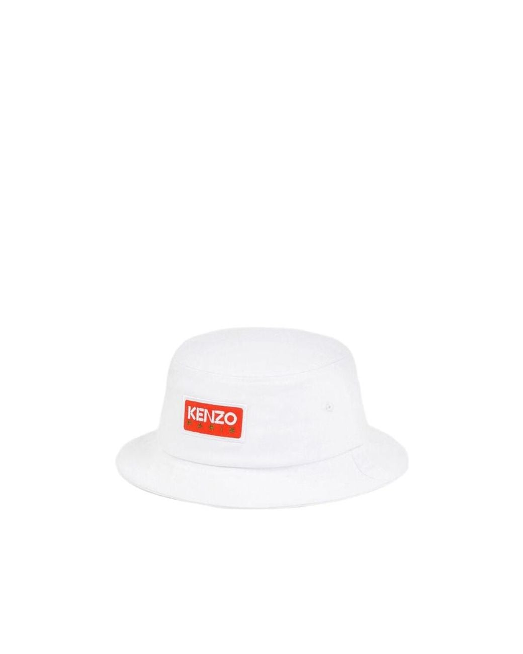 KENZO White Logo Patch Bucket Hat for men