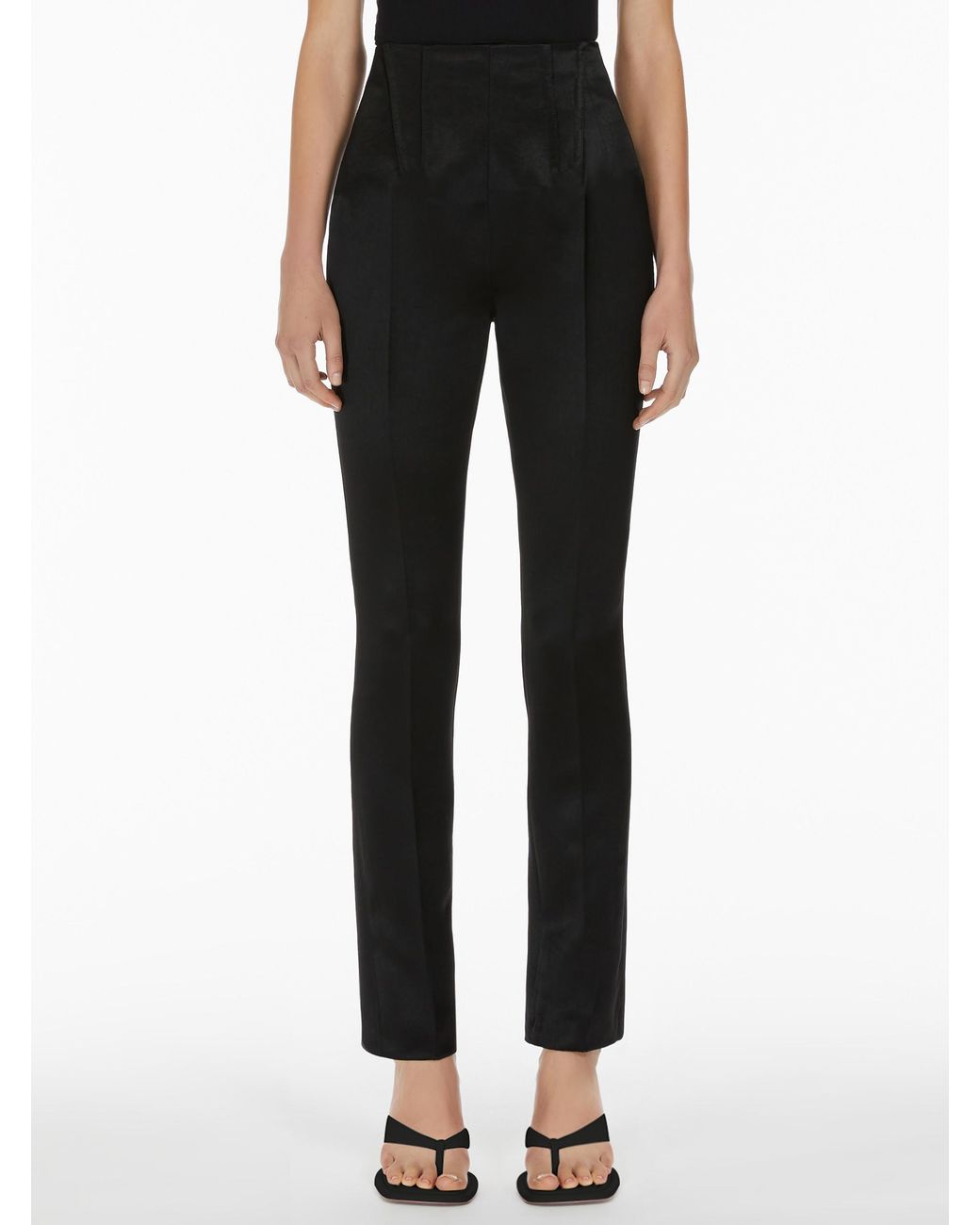 Sportmax Black High Waist Straight Leg Pants