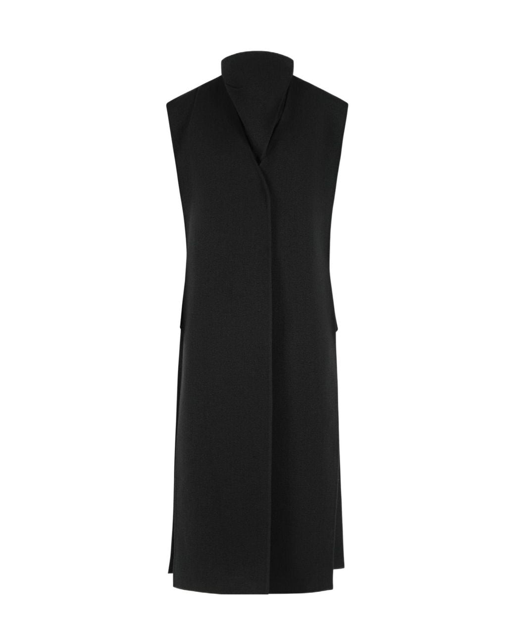 Sportmax Black 'Nigelle' Sleeveless Wool And Cashmere Coat