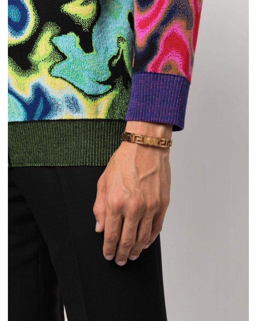 Versace Metallic Logo Detailed Bracelet