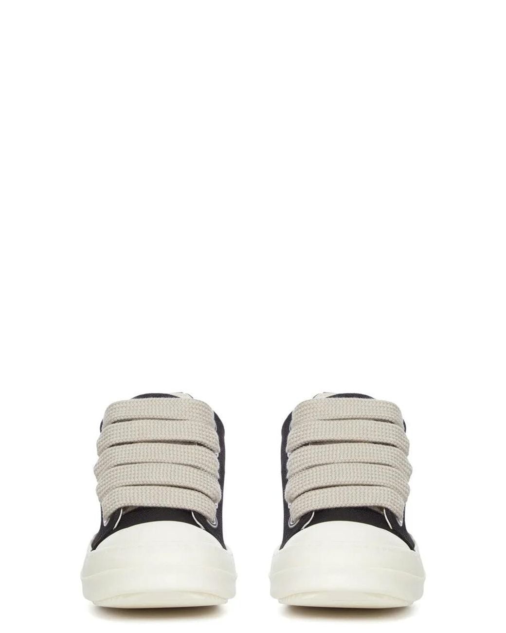 Rick Owens Black Low Top Lace Up Sneakers