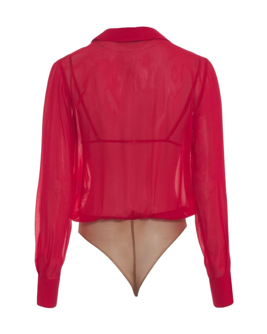 Elisabetta Franchi Red Chained Long-Sleeved Top