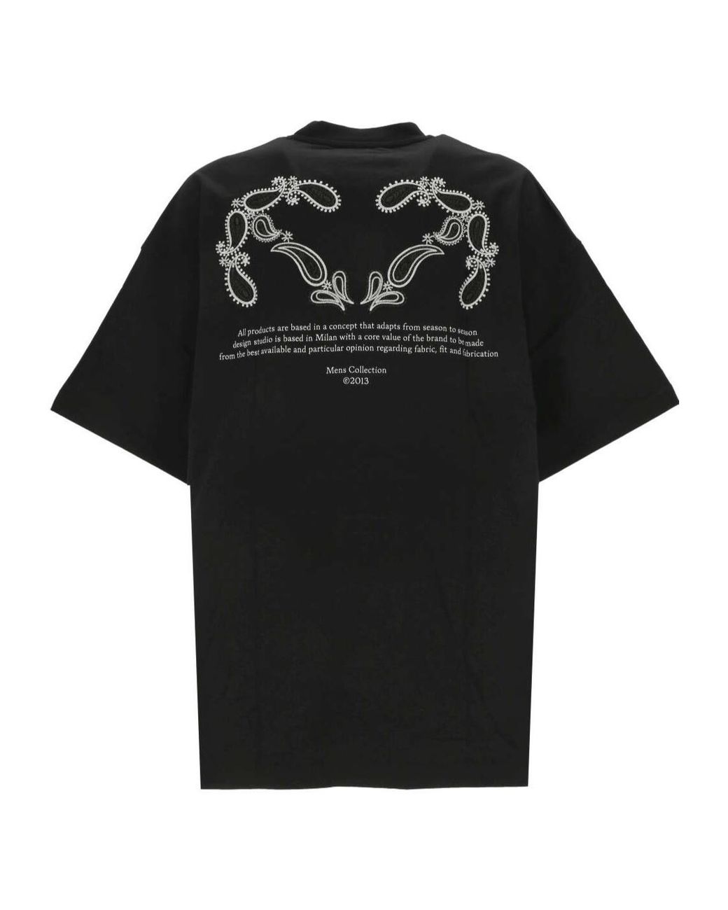 Off-White c/o Virgil Abloh Black Logo Printed Crewneck T-Shirt for men