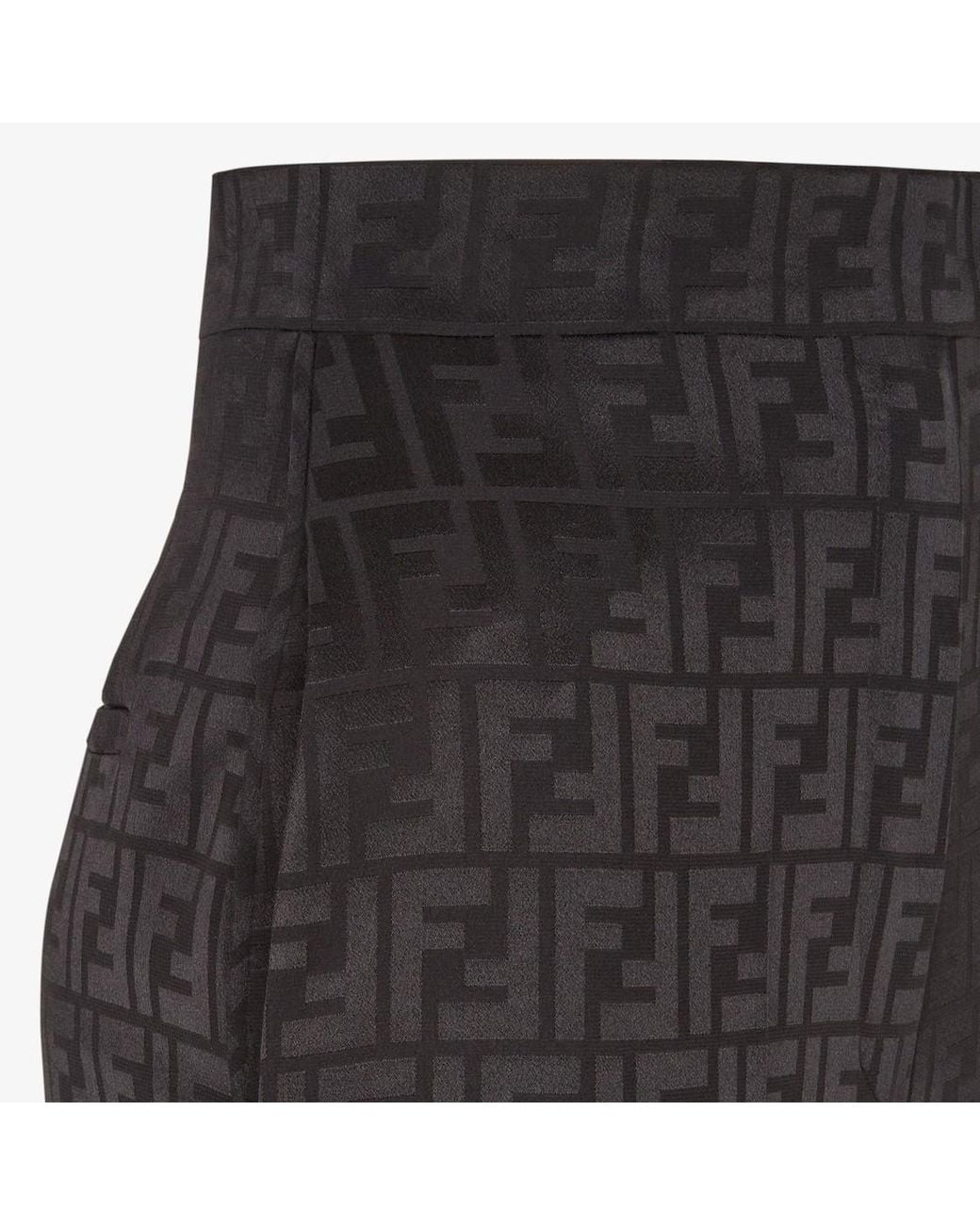 Fendi Black Ff Motif Wide-Leg Pants