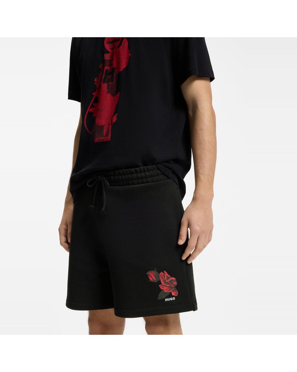 Boss Black Elastic Waist Shorts for men
