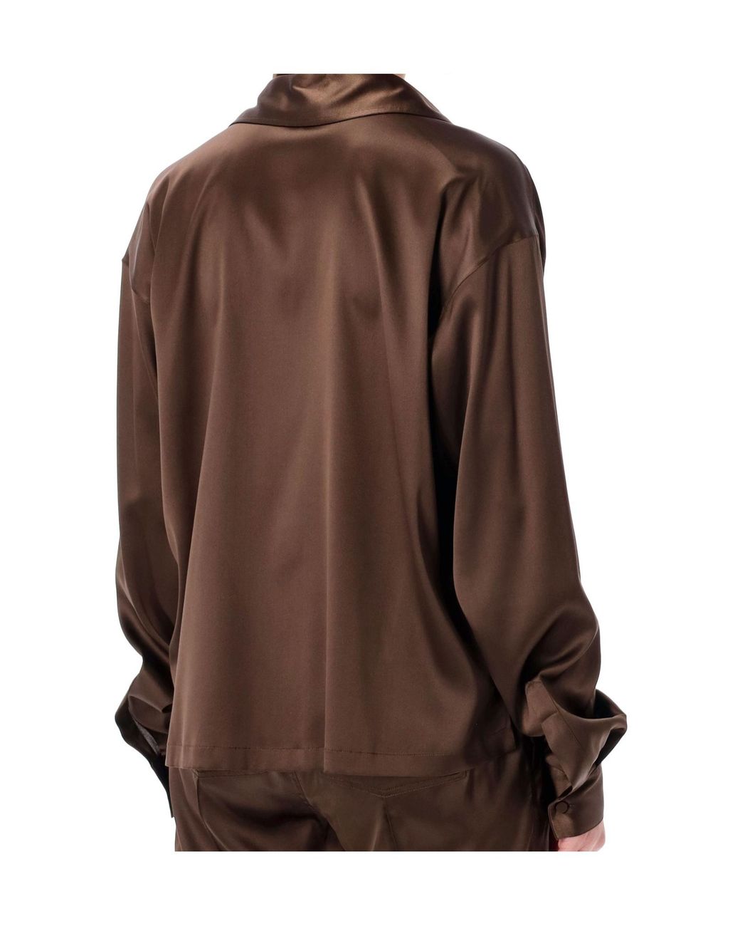 Tom Ford Brown Satin Blouse