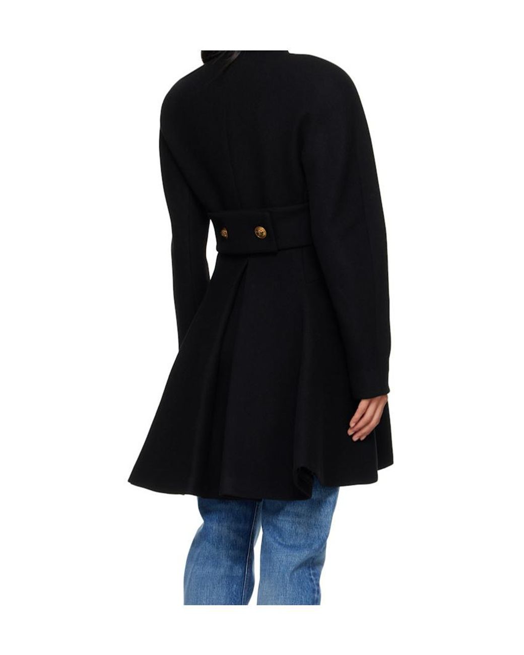 Versace Black Button-Up Long Coat