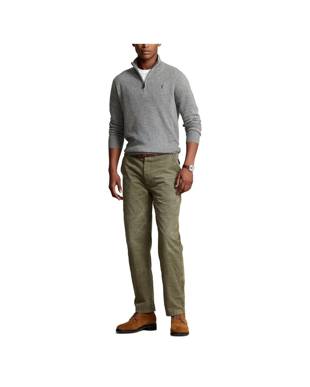 Polo Ralph Lauren Gray Quarter Zipper Sweater for men