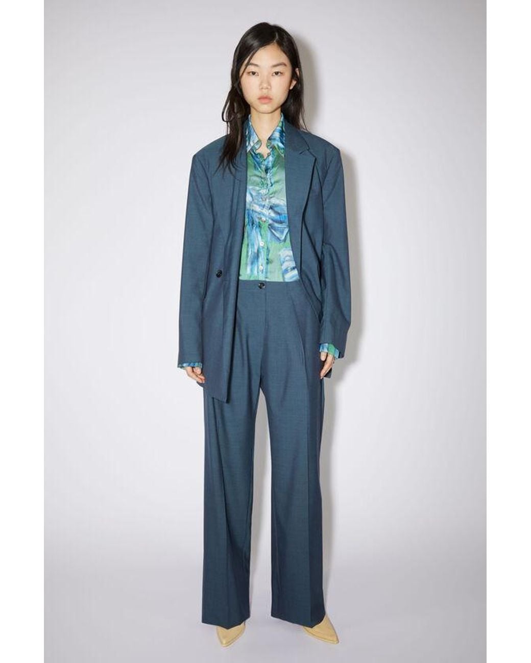Acne Blue Double-Breasted Tailored Jacket