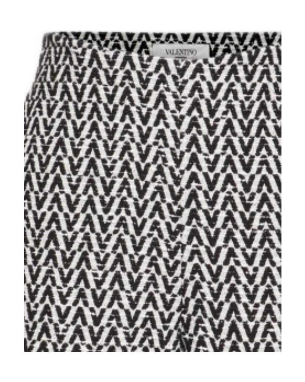 Valentino Black Logo-Jacquard Shorts