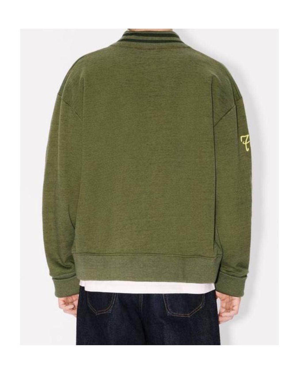 KENZO Green Paris Chainstitch Embroidered Cardigan for men