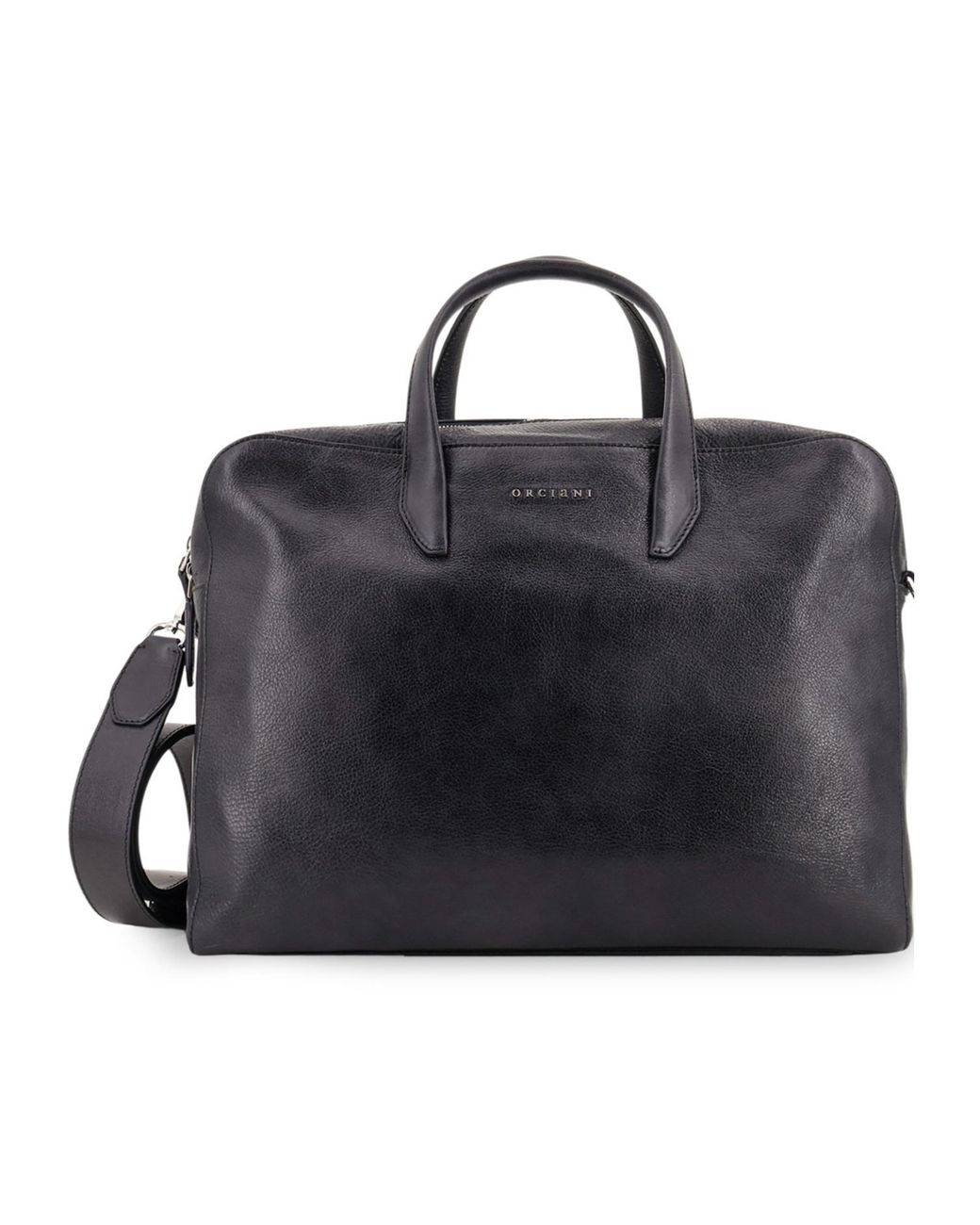 Orciani Black Zipper Briefcase for men