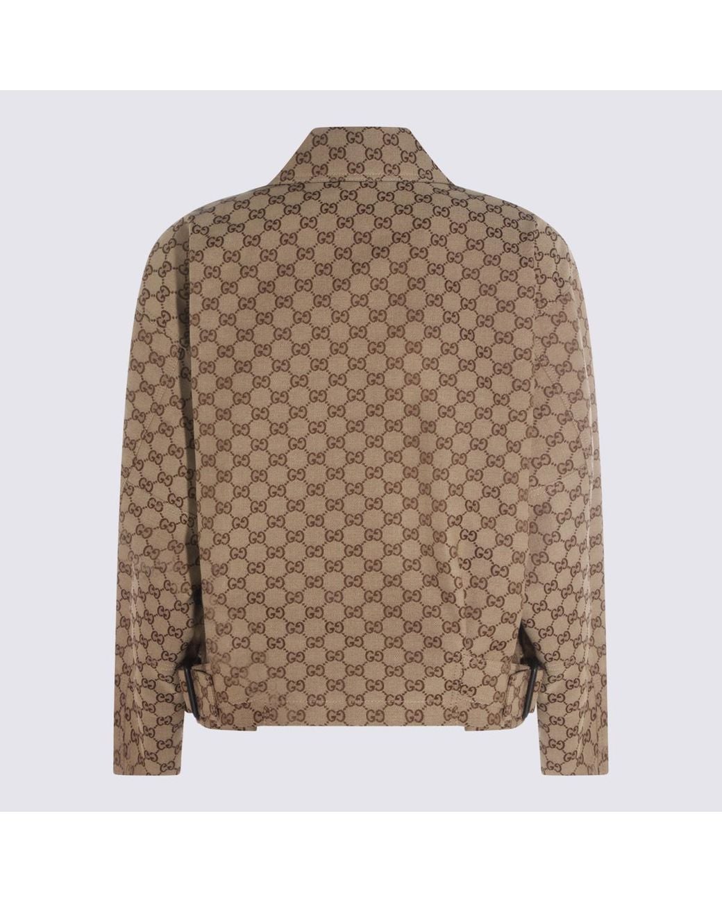 Gucci Natural Gg Monogram Bomber Jacket