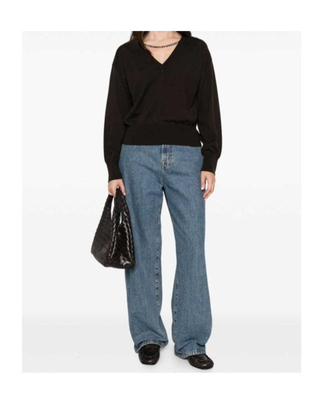 Liu Jo Black Crystal-Embellished V-Neck Sweater