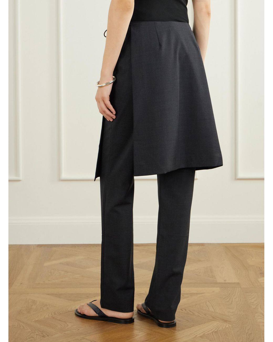 St. Agni Black Layered Casual Pants