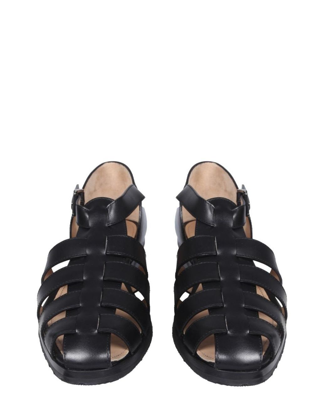 Paraboot Black Strappy Flat Sandals for men