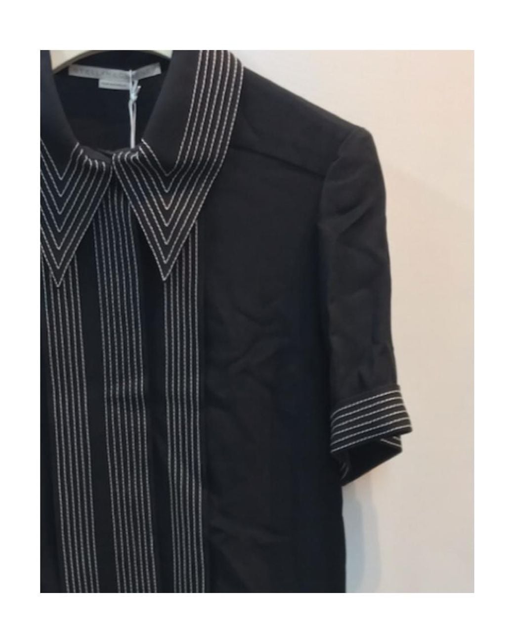 Stella McCartney Rose Contrast-Stitching Top in Black | Lyst