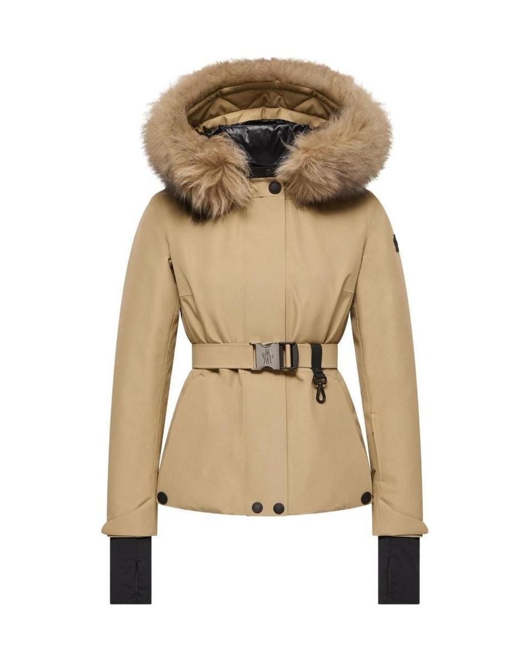 Moncler Natural Laplance Gore-Tex Shearling-Trimmed Hooded Insulated Ski Jacket