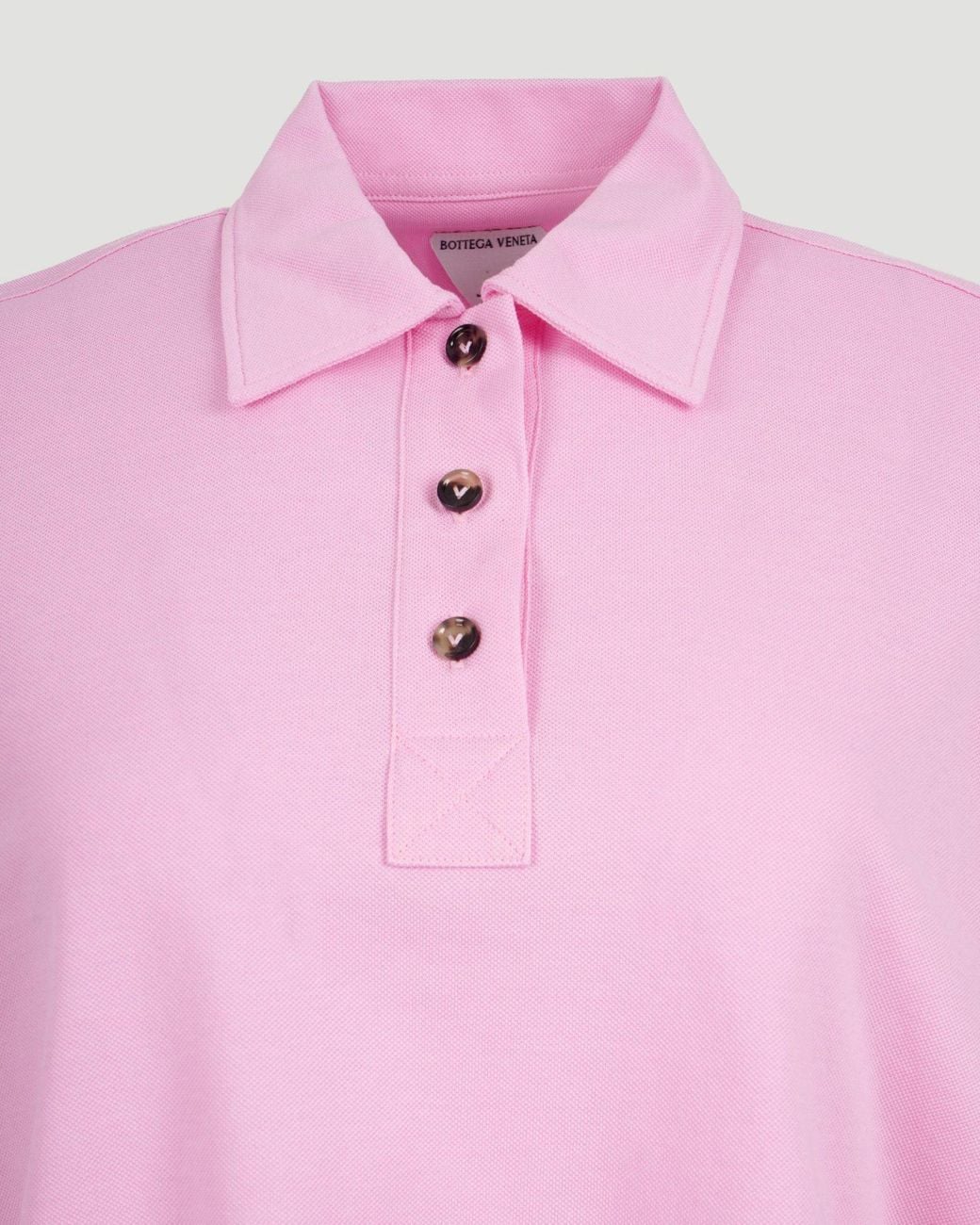 Bottega Veneta Pink Short Sleeved Buttoned Polo Top