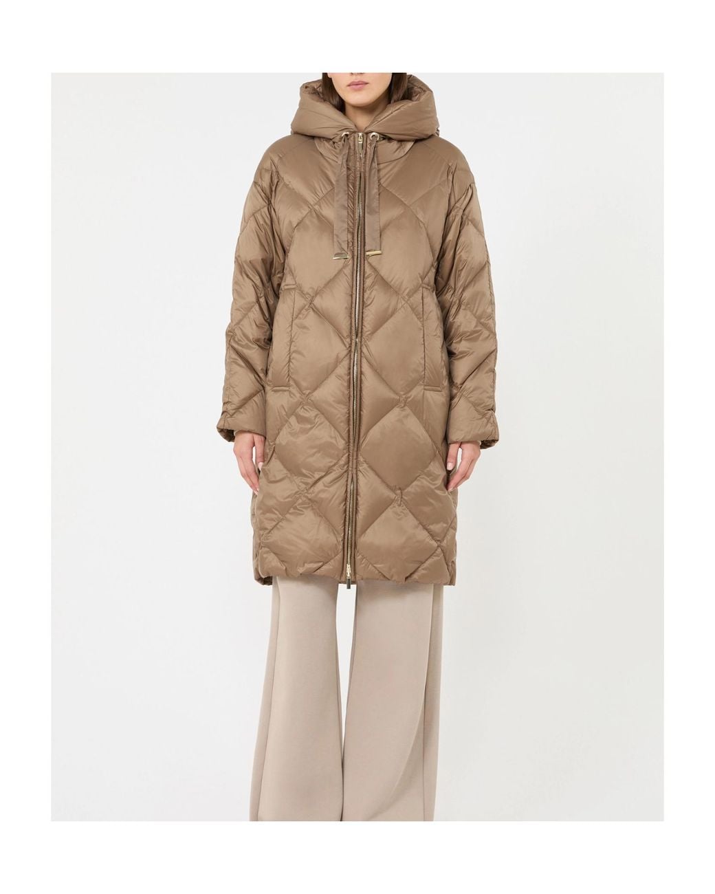 Max Mara Natural The Cube Mtctrefe Hooded Midi Puffer Jacket