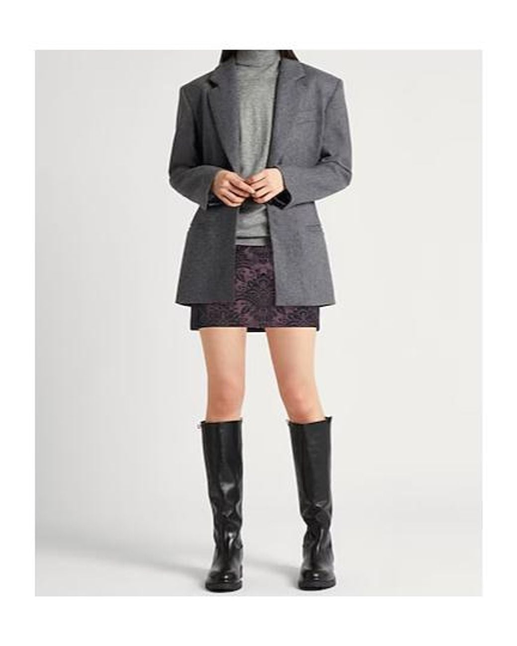 Max Mara Purple Two-Tone Jacquard Mini Skirt