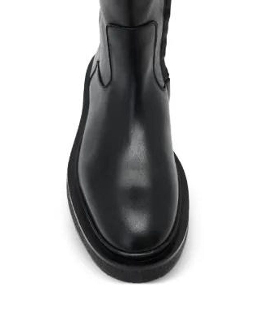 AllSaints Brown Escher Zip Logo-Strap Knee-High Boots