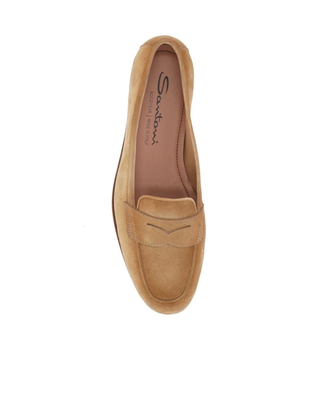Santoni Brown Penny Loafer Flat Shoes