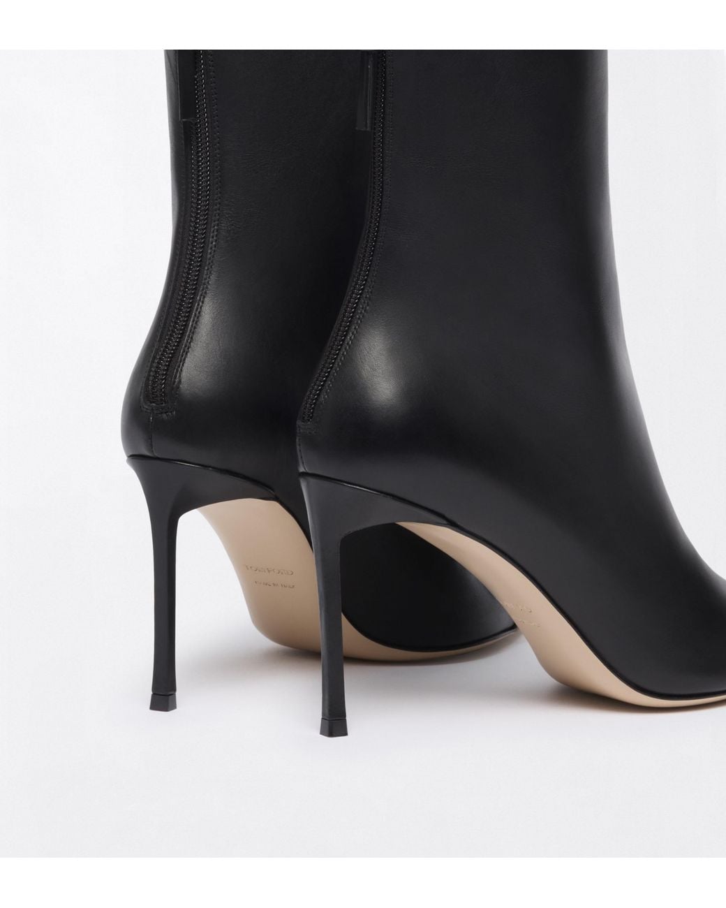 Tom Ford Black Polished Pointed-Toe Ankle Boots