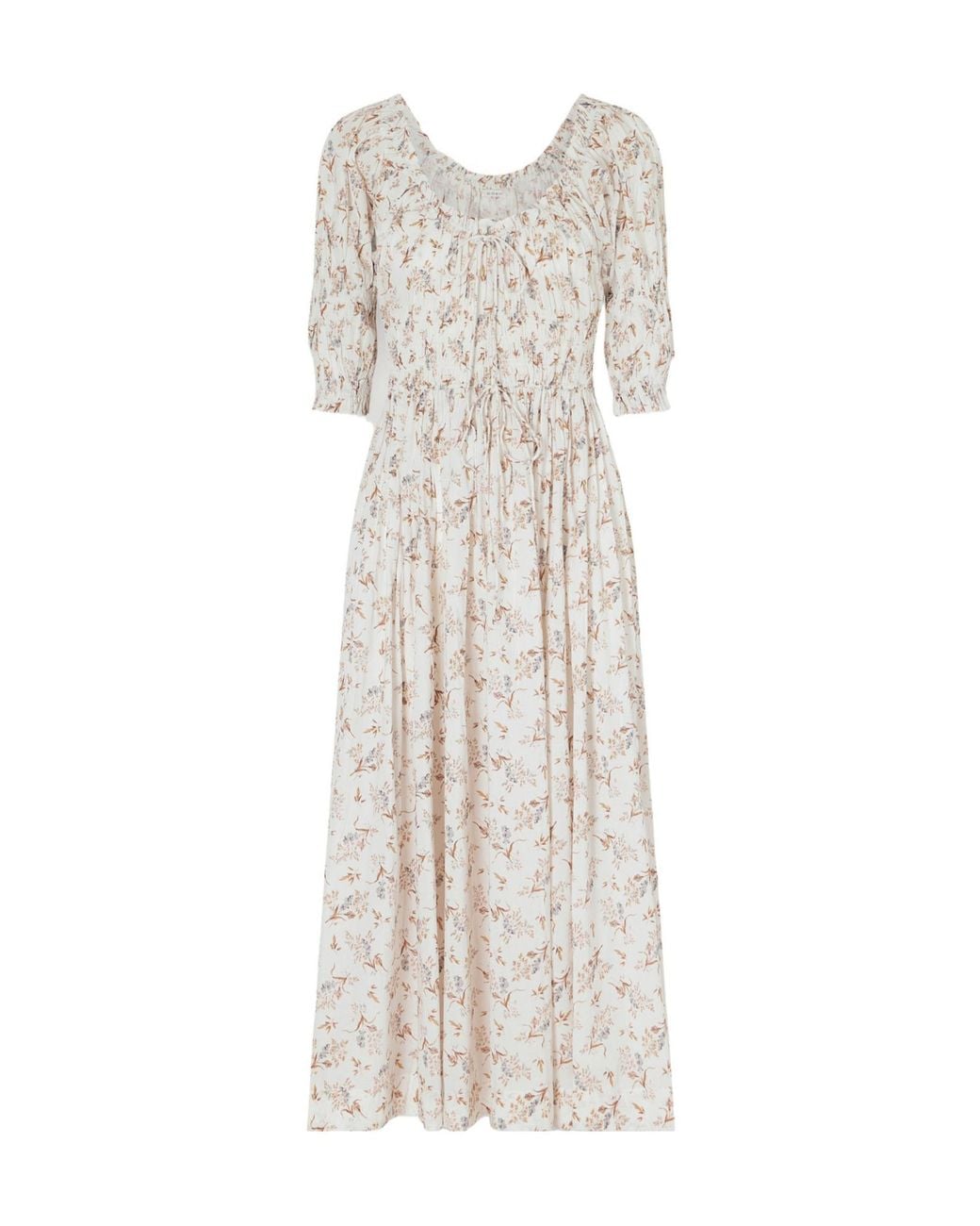 Doen White Flowing Floral Maxi Dress
