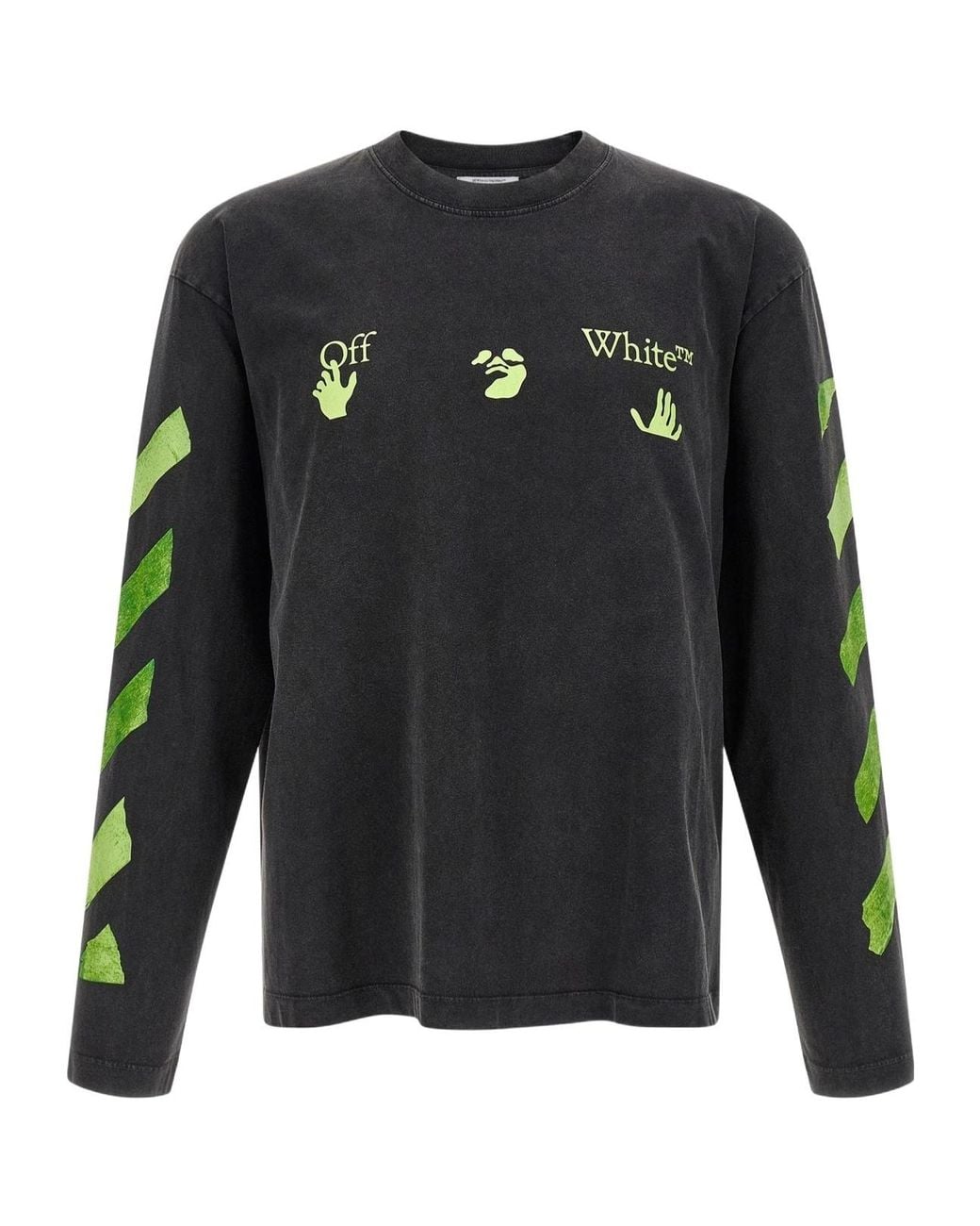 Off-White c/o Virgil Abloh Black Logo Printed Long Sleeved T-Shirt for men