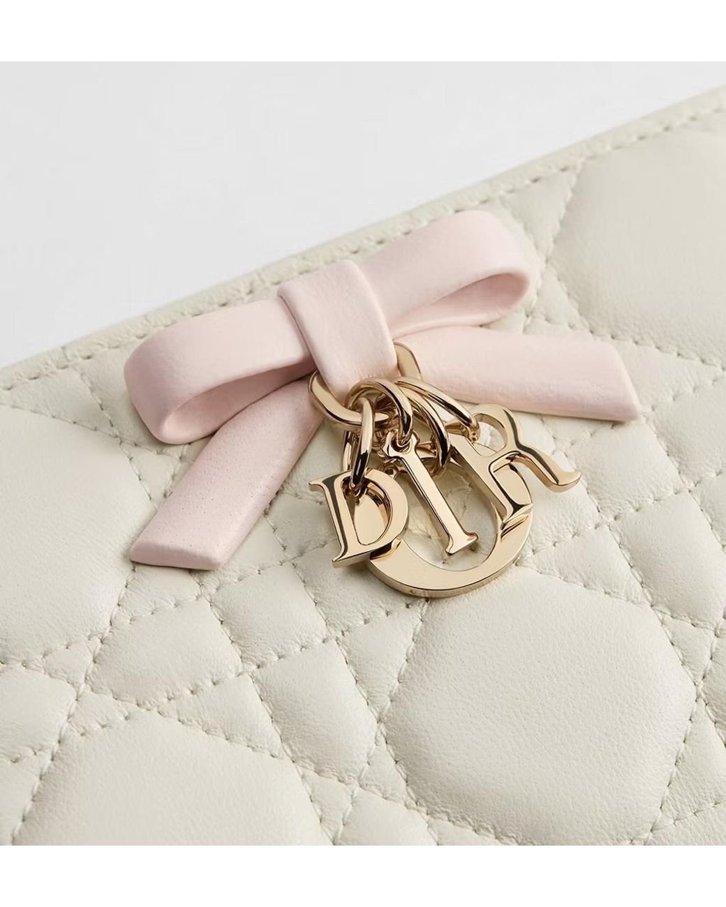 Dior White Qixi Lady Dahlia Wallet