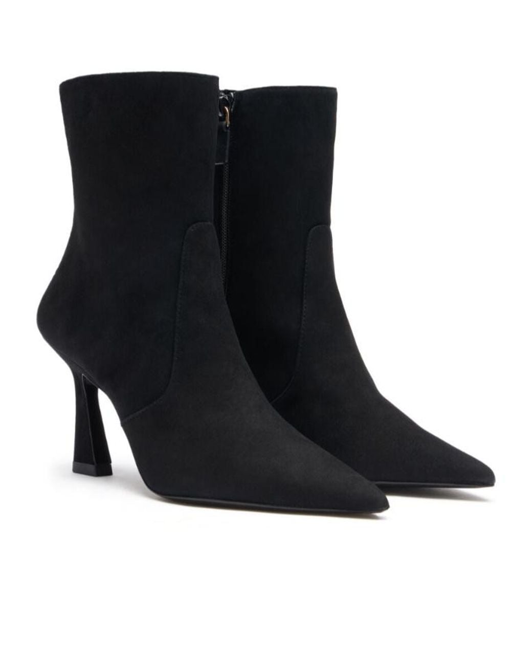 Stuart Weitzman Black Zip Ankle Boots